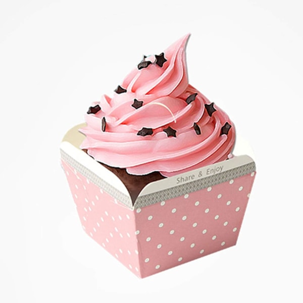 100 stk. Papirbageforme Små Firkantede Kageomslag Cupcake-forme (Blå) blue