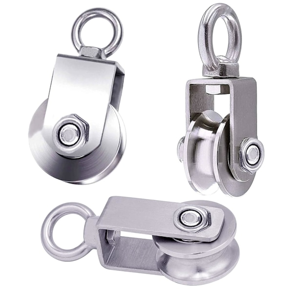 Lyftblok 304 rustfrit stål kabeltrisse, M34 trisse med kuglelejer, maksimal belastning 250 kg, 2 stk
