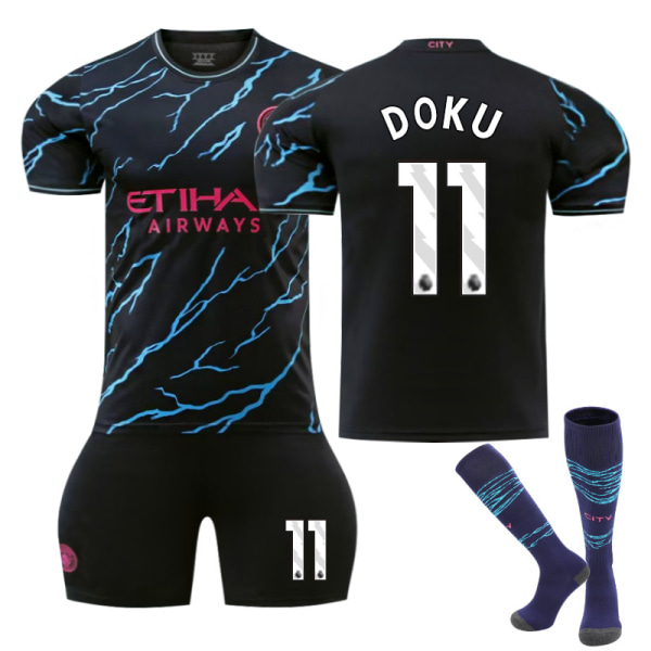 23-24 Manchester City Away Shirt No. 11 Set 2XL Size 11 + Socks