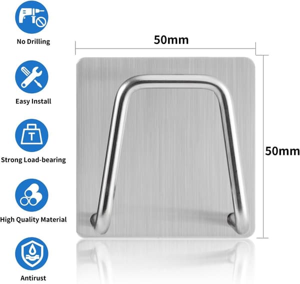 Svamp Holder - 2 Stykker - Selvklebende - Oppvaskklut Holder - Svamp Holder Vask - Rustfritt Stål