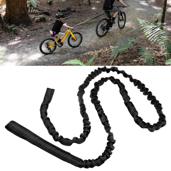 Elastiskt dragrep för utomhusbruk Cykel Stretch Bungee Cord Cykel Dragrep för föräldrabarn Svart