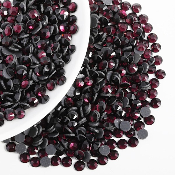 8000 st Vinröda Värmefixerade Rhinestones, Ametist SS6, 1,9-2,1 mm för Hantverk & Kläder Ametist Amethyst SS6