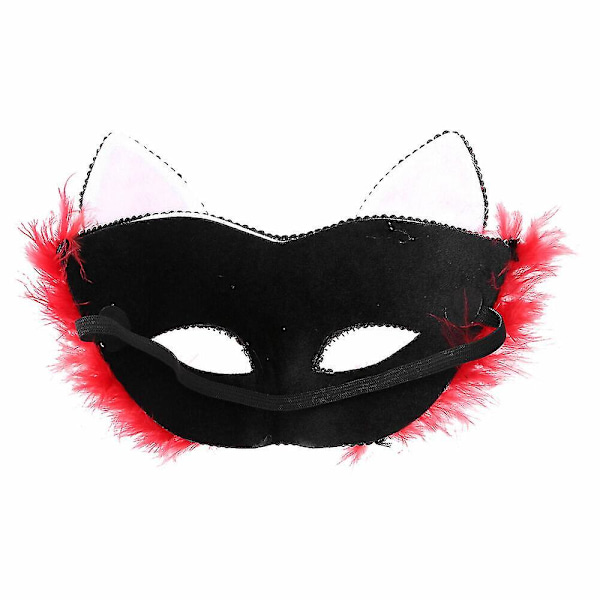 Halloween-maske Katt Stil Maske Glitter Halloweenfest Maskerade Dekorasjon $ Halloween Maskerade Maske $ Maskerade Katt Ansikt Halloweenfest Maske Red