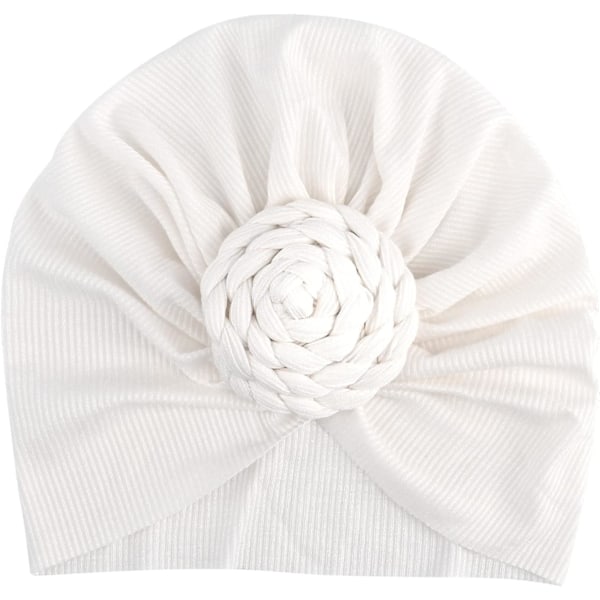 5-pak Baby Turban Hatte - Bløde Knude Baby Beanies til Piger og Småbørn 5 Pack Donut Flower D / 3-24 Months