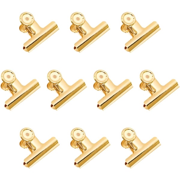 10-pack 2-tums bindeklämmor i rostfritt stål, stora bulldog-metallklämmor