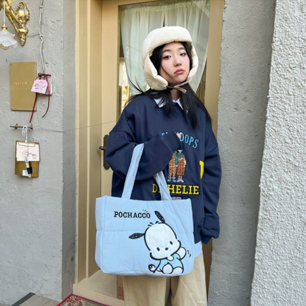 My Melody Kuromi Skuldertaske Håndtaske Tote Bag HVID White