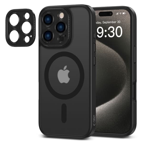 Tech-Protect iPhone 16 Pro Max Deksel MagSafe MagCam Matt Svart_jarx 70