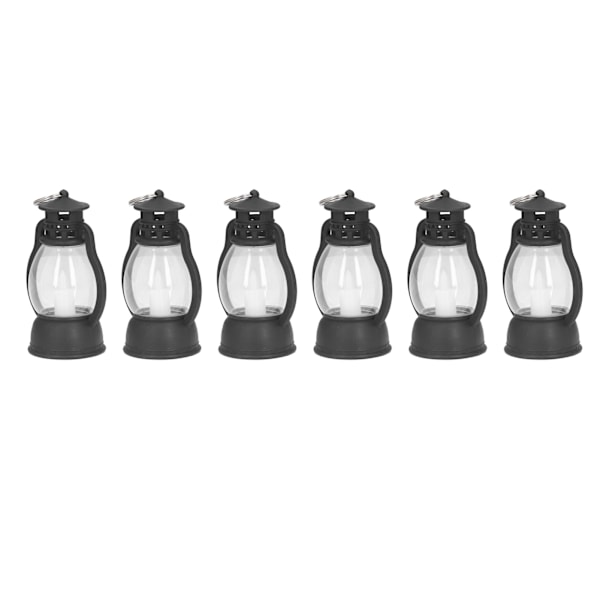 6 stk. elektriske lanterner vintage lampe batteridrevet lampe til hjemmet