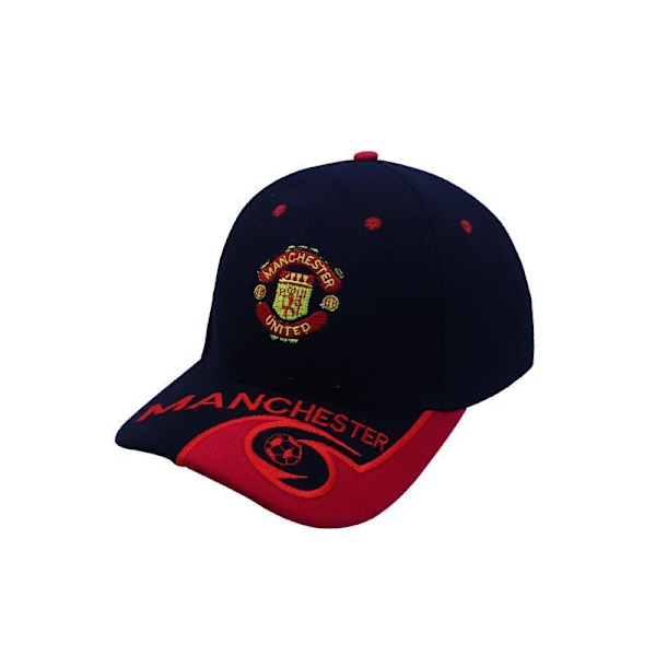 Manchester United Broderet Trendy Hat Casual Baseball Cap Sort og Rød - xo