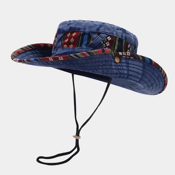 Solhatt, Andningsbar Lättvikts Vikbar Textil Med Hakrem, Unisex För Resor, Strand Och Vandring, Mörkblå