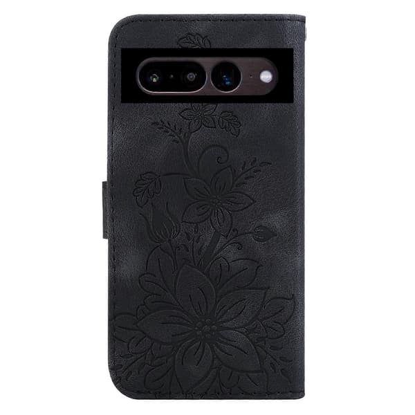 Lily Präglat Läder Telefonfodral [BR] Black_jar Black For Google Pixel 7 Pro
