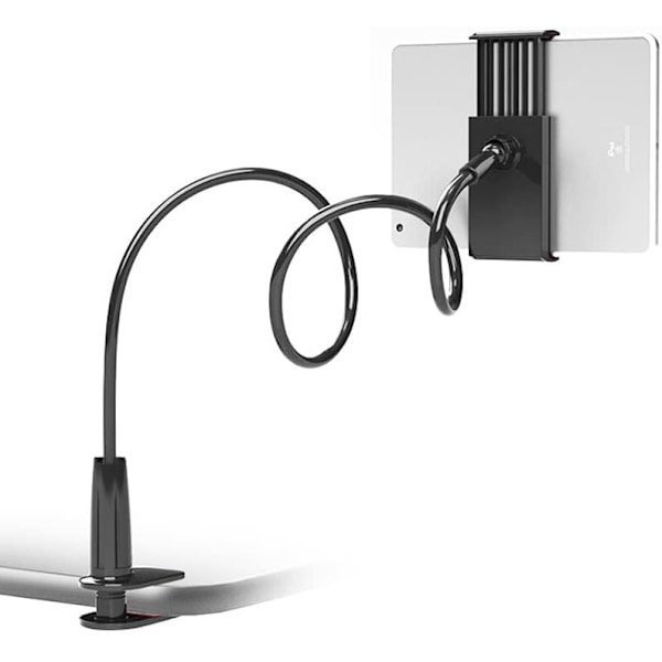 Fleksibel svanehals nettbrettholder, nettbrettstativ for seng, svanehalsmontert fleksibel arm 360-klemme