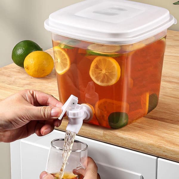 Vattendispenser - 3,5L Vattendispenser med lock - Vattenkran - Dryckeshink - Dryckesmaskin med kran - Lemonaddispenser