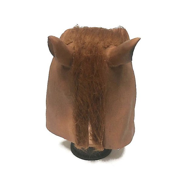 Realistisk hestemaske helhoved pelsman latex uhyggelig dyremaske til halloweenfestkostume