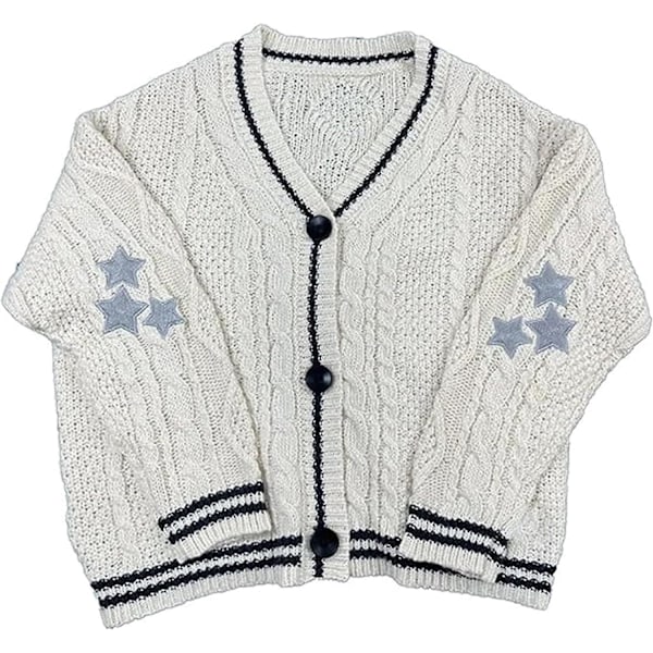 Taylor Swift, oversized strikket cardigan til kvinder Casual Button Down Langærmet V-hals folkloretrøjer Abrikos Apricot L