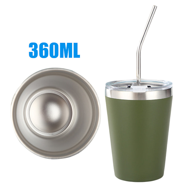 Rustfrie Barnekrus med Sølebestandig Lokk, Sugerør & Silikonhylser, 355 ml, BPA-frie, Isolerende, for Kalde & Varme Drikker Style 3