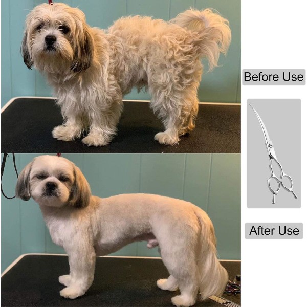Bedste Shiyi 7 Tommer Buede Hundesakse - Professionelle Hundesakse - Pels- og Stylingssakse