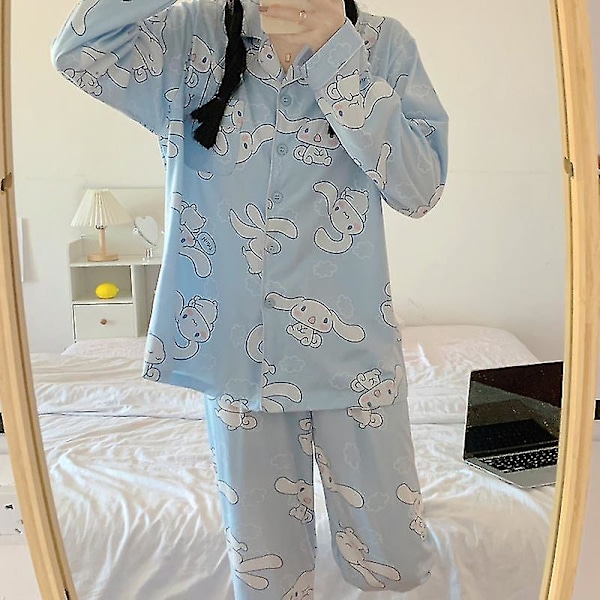 Sanrios Kawaii Pyjamas Cinnamoroll Söt Tecknad Koreansk Student Sovsal Hemmakläder Flickvän Present 100-120catty