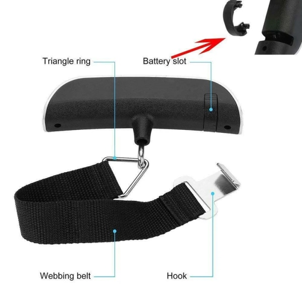 50 kg 10 g digitalvåg elektronisk balans kök bagage hängande våg vikt resväska resevåg bagagevikt verktyg With Hook