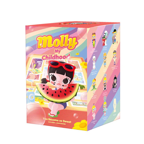 POP MART Molly When I was a Kid Serie Figur, DIMOO Blind Box Figur Samlerlegetøj (Tilfældigt en)