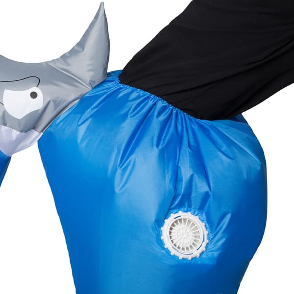 tectake Puhallettava naamiaisasu Hai Blue Blå