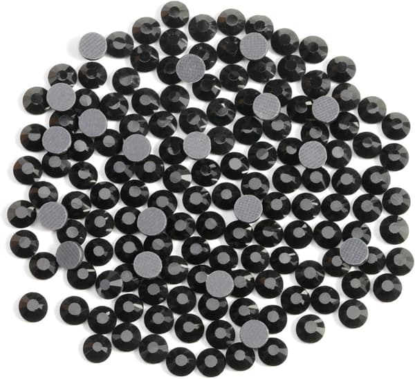 6000 stk Sorte Hotfix Rhinestones til Håndværk, SS10, 2,7-2,9 mm Sort Black SS10