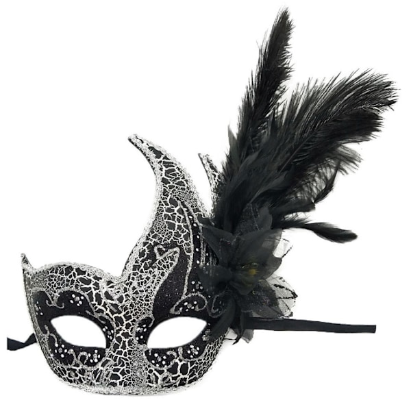 Spetsmask Maskerad Mask Bal Födelsedagsbal Bröllopsfest black grey