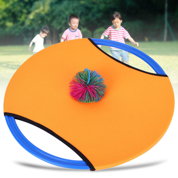 Elastisk ring studsande set utomhus interaktiv sportleksak för dagisbarn Orange