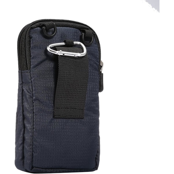 Puhelinvyö, Ristiinasettava Puhelinlaukku, Ulkoilu Matkan Nylon Olkalaukku, Vyölenkillä Karabinan Klipsin kanssa Tummansininen Navy blue 10*18*3.5 CM