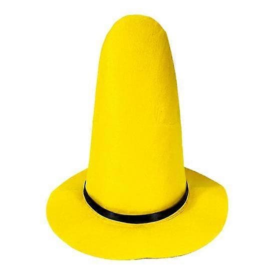 Halloween Witch Hat - Pointed Yellow Felt Wizard Hat with Large Brim, Cosplay Costume Accessory L