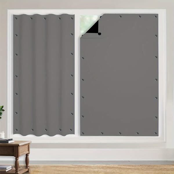 Bærbart Mørklægningsgardin Med Sugekopper, Justerbart Lysblokerende Polyesterpanel Til Soveværelse, Børneværelse, Rejser, 130x200 Cm Sort