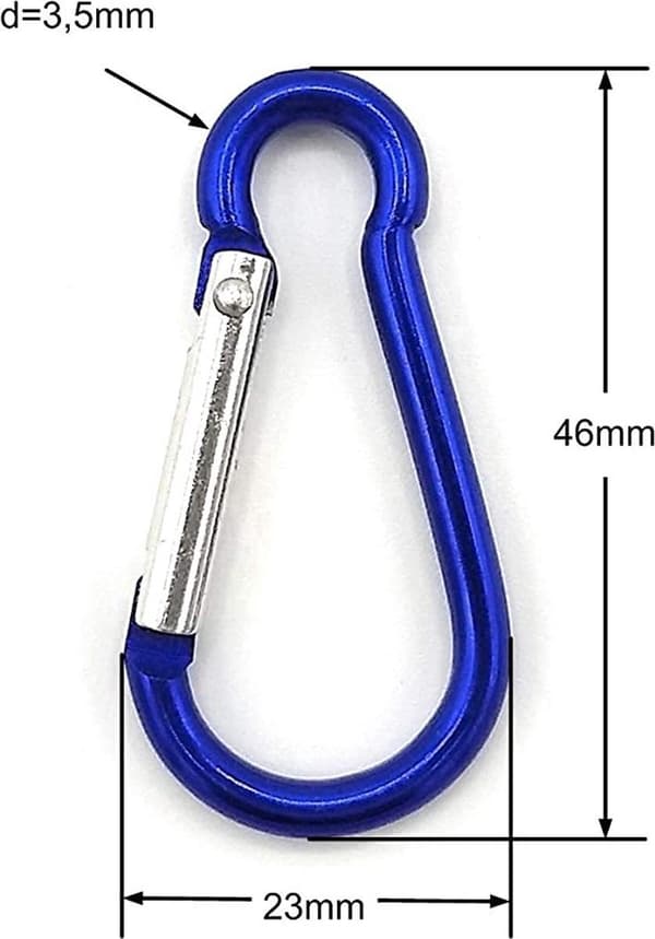 Minikarabiner: 8-pak i farvet version