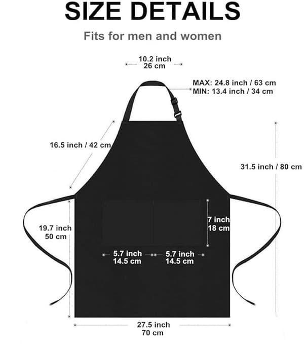 2 stk. - Kjøkkenforklær - Forkle - Kokkeforklær - Grillforkle - Hageforkle - 70*80 cm