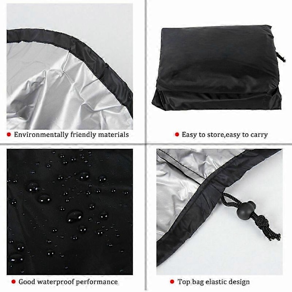 210D Överdrag för Hängande Uteplatsstol, Dammtätt och Vattentätt Skydd för Pod Swing Stol Svart Black 231x200CM