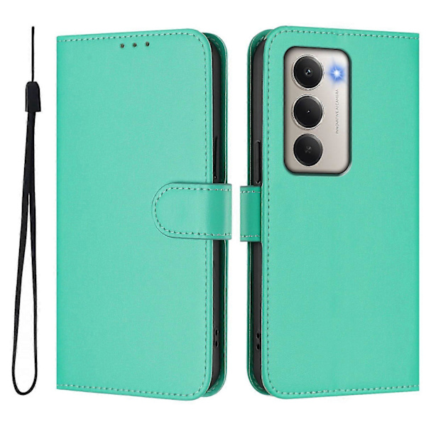 Xiaomi Redmi 15 5G Case - Solid Color Leather Wallet Case with Strap, Stand Function Protective Phone Case Green Green Green