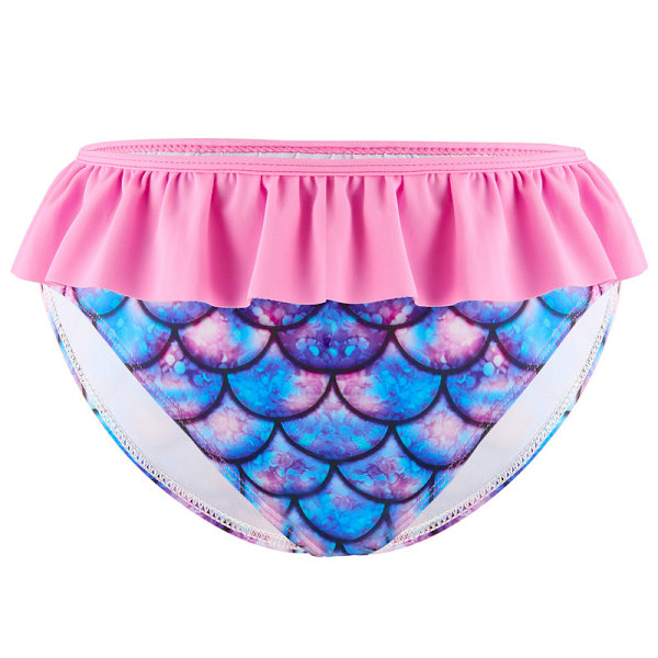 Flickor 2-delat Baddräktset Långärmad Utslagsbeskydd Baddräkt Rosa Pink 120