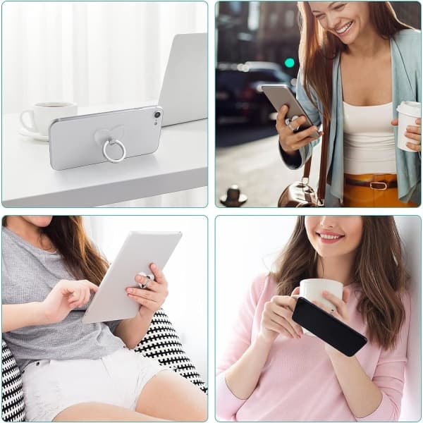 3-pack Mobiltelefonhållare Ringar (Hjärtformad) 360° Rotation Diamant