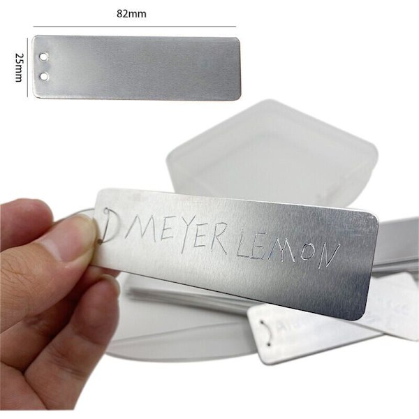 100 aluminiumsetiketter for hagearbeid - rektangel, utendørsskilt, metalletiketter, hageetiketter, aluminiumsskilt