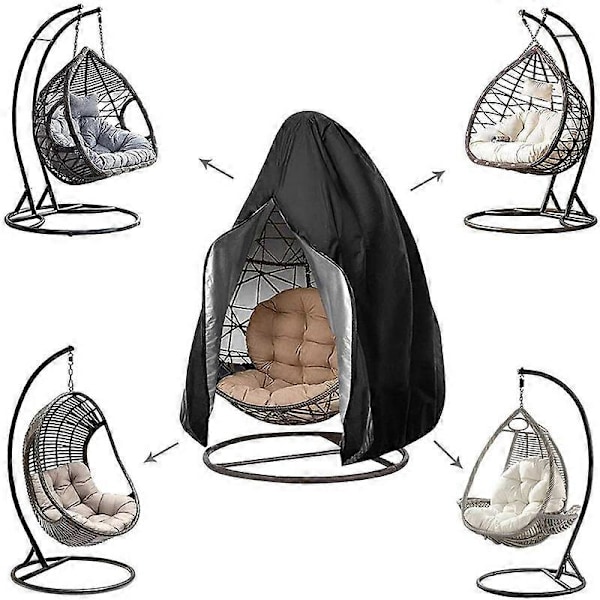 210D Betræk til Hængende Udendørsstol, Støvtæt og Vandtæt Beskyttelse til Pod Swing Stol Sort Black 115x190CM