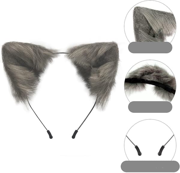 Revehodebånd Hodeplagg Klestilbehør til Cosplayfest (Grå) grey