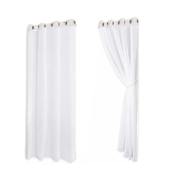 2-pack utomhusgardiner, vattentäta polyesterpaneler för avskildhet, för uteplats, veranda, lusthus, vit 132x243cm