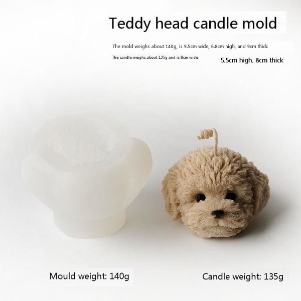 Lysforme lys stearinlys DIY støbeforme i silikoneform LZ22029 Teddy Avatar