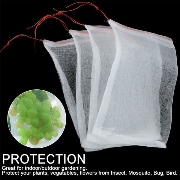 (50 pcs) 25*15cm Nylon Mesh Bag Seed Bag Large Seed Soaking Bag Fruit Insect-Proof Gauze