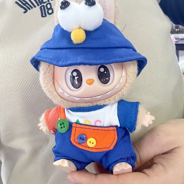 Klær for Labubu, Blind Box Dukke Labubu Klær, Sesamfugl Klessett for LABUBU Dukketilbehør - KUN KLÆR_q Blue sesame bird