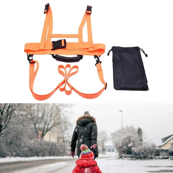 Ski- og snowboardsele til børn, skiakselsele til ski- og snowboardundervisning (BR)_jar Orange