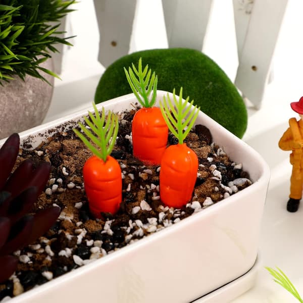 30 stk. mini gulerødder til plastik kunstige gulerødder ornament falske modeller små 7,5*1,5 cm_jarx