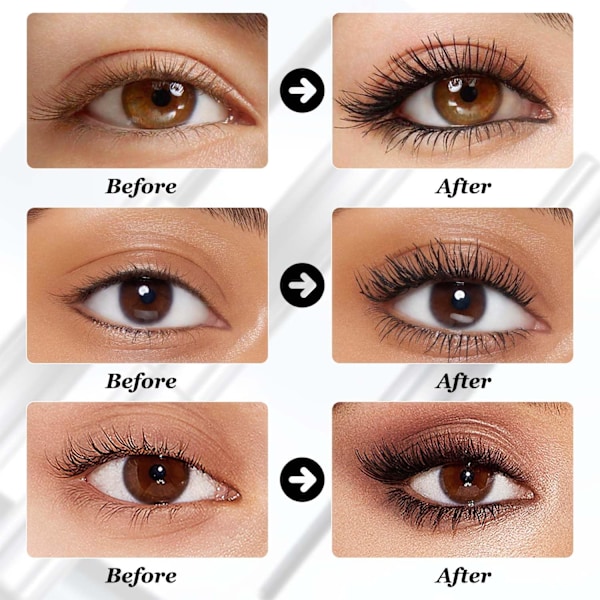 Borstfri metallmascara, borstfri mascara, tvättbar extra smal metallmascara, långvarig förlängande metallmascara utan kladd