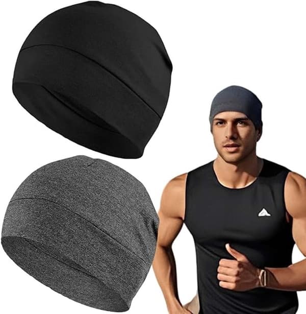 2 stk. - Lue - Sovehette - Løpehetter - Sykkelhette - Hjelmhette - lett bomull tynn skull cap - 58 cm