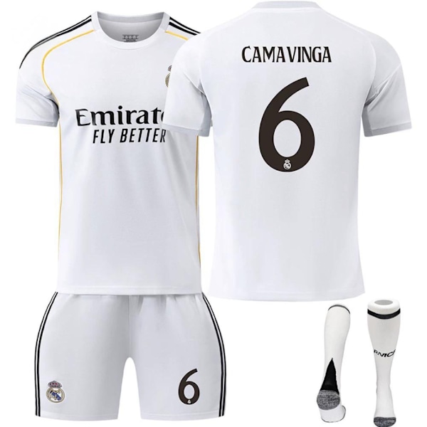 2526 Ny Real Madrid Fodboldtrøje Kortærmet til Voksne og Børn - Flere Stilarter No.6 CAMAVINGA No.6 CAMAVINGA No.6 CAMAVINGA XL