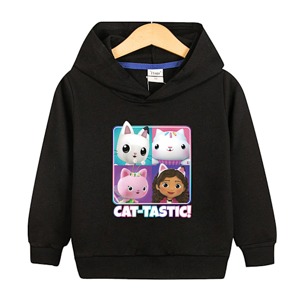 Hoodies Gabby's Dollhouse Pullover Takki Kappa Lahja Musta Black 110cm